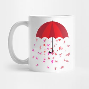 Umbrella Flower Petals Rain Mug